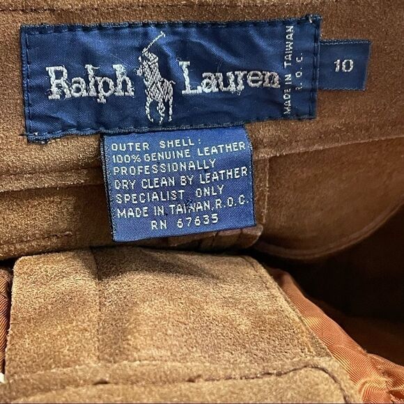 Ralph Lauren Vintage 100% genuine leather suede skirt VTG - Picture 6 of 12